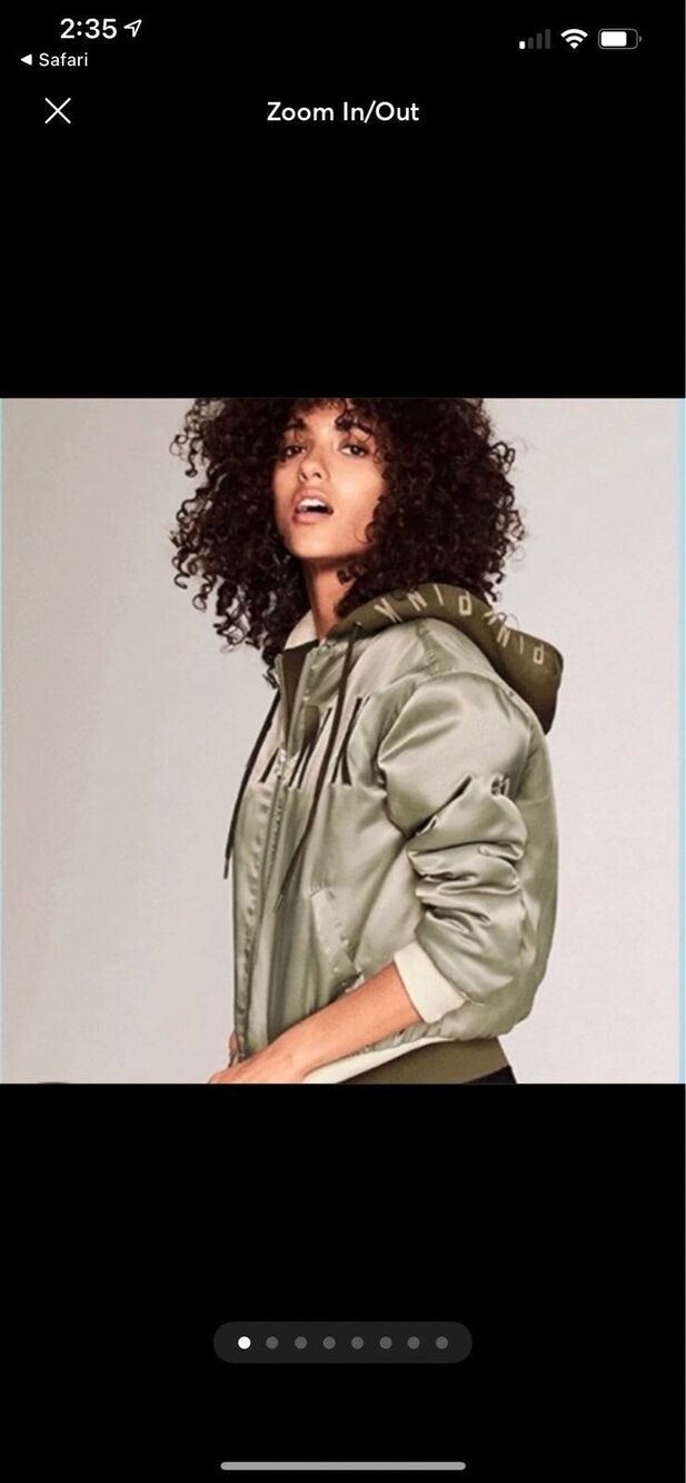 VS PINK bomber Jacket satin Army Green
